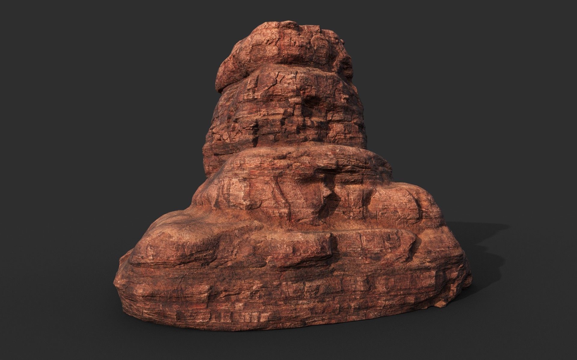 Low poly Sandstone Canyon Cliff 210223 Low-poly 3D model_47