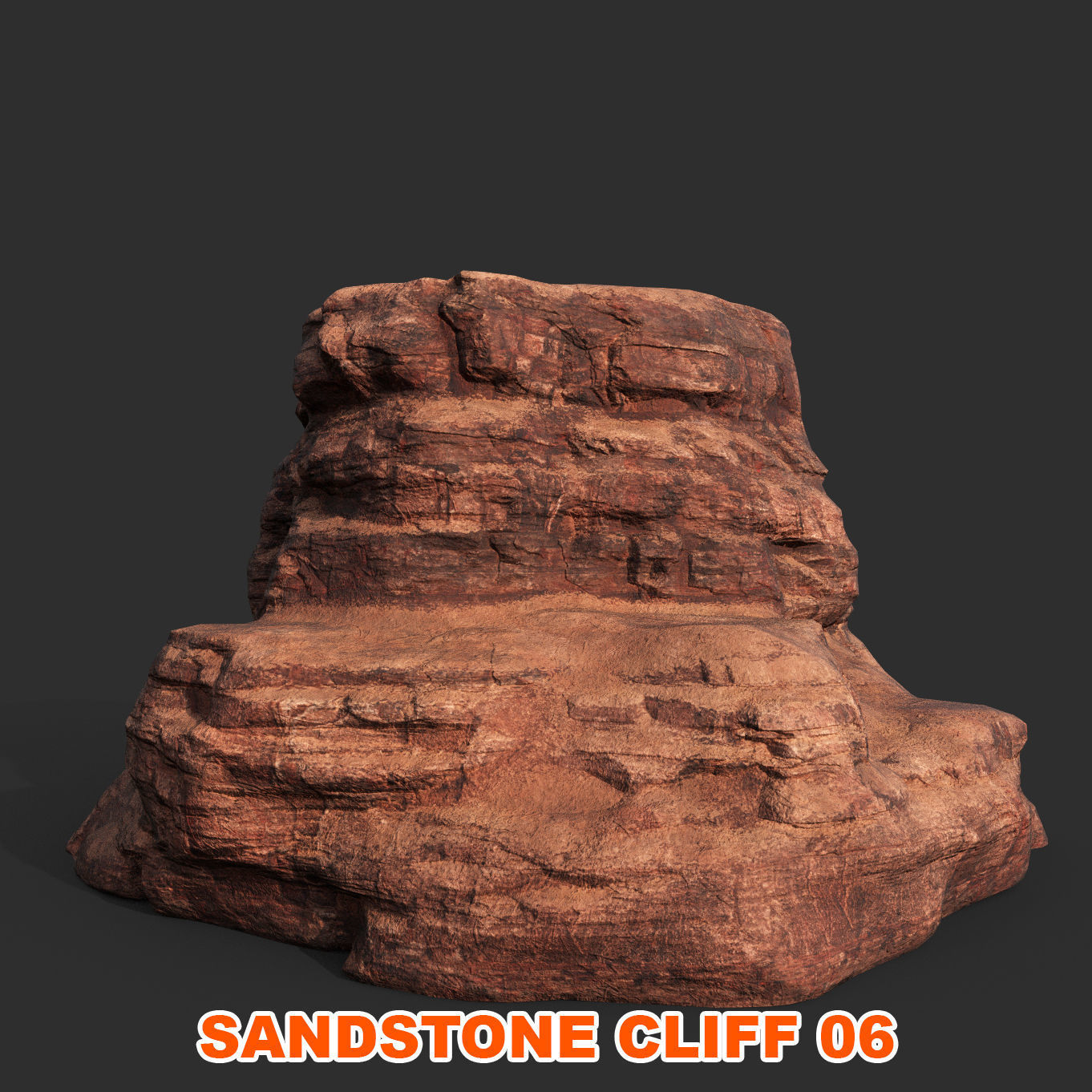 Low poly Sandstone Canyon Cliff 210223 Low-poly 3D model_26