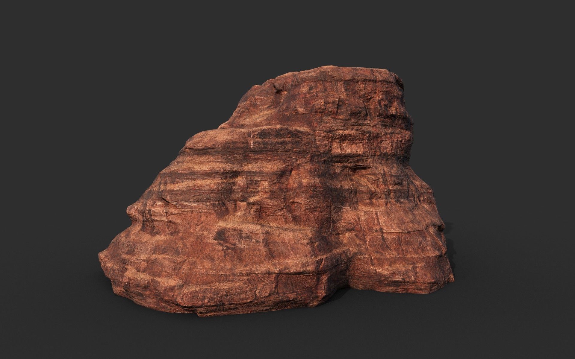 Low poly Sandstone Canyon Cliff 210223 Low-poly 3D model_17