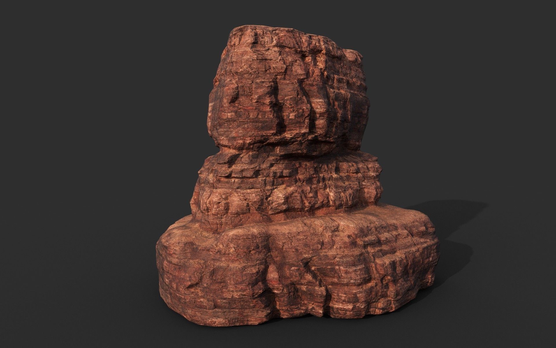 Low poly Sandstone Canyon Cliff 210223 Low-poly 3D model_42