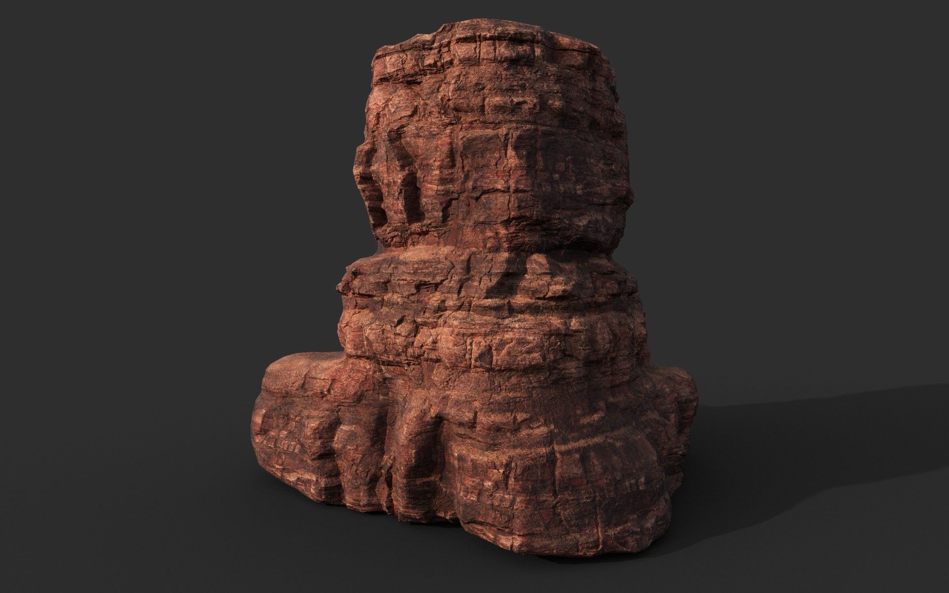 Low poly Sandstone Canyon Cliff 210223 Low-poly 3D model_44