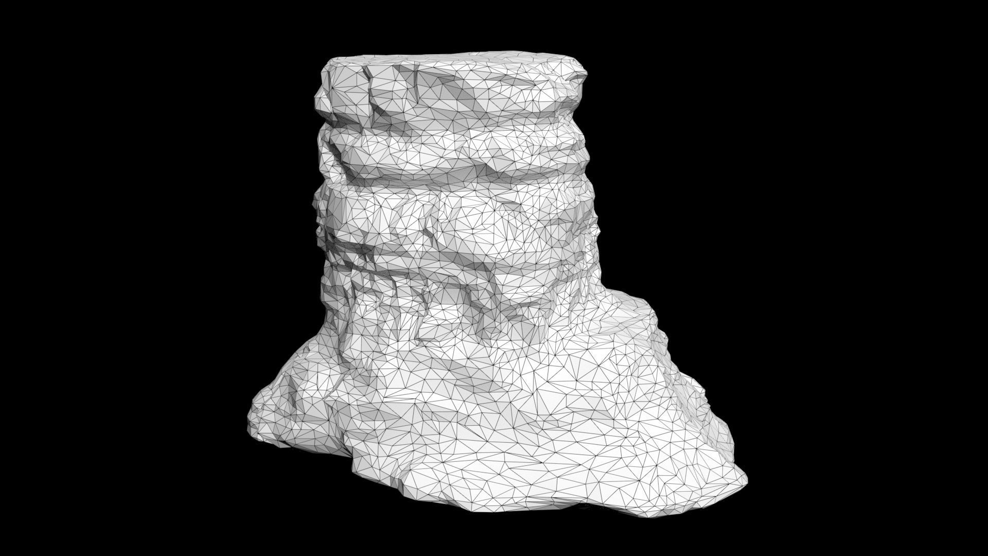 Low poly Sandstone Canyon Cliff 210223 Low-poly 3D model_10