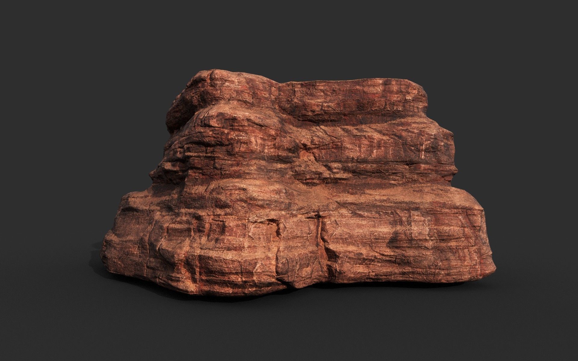 Low poly Sandstone Canyon Cliff 210223 Low-poly 3D model_34