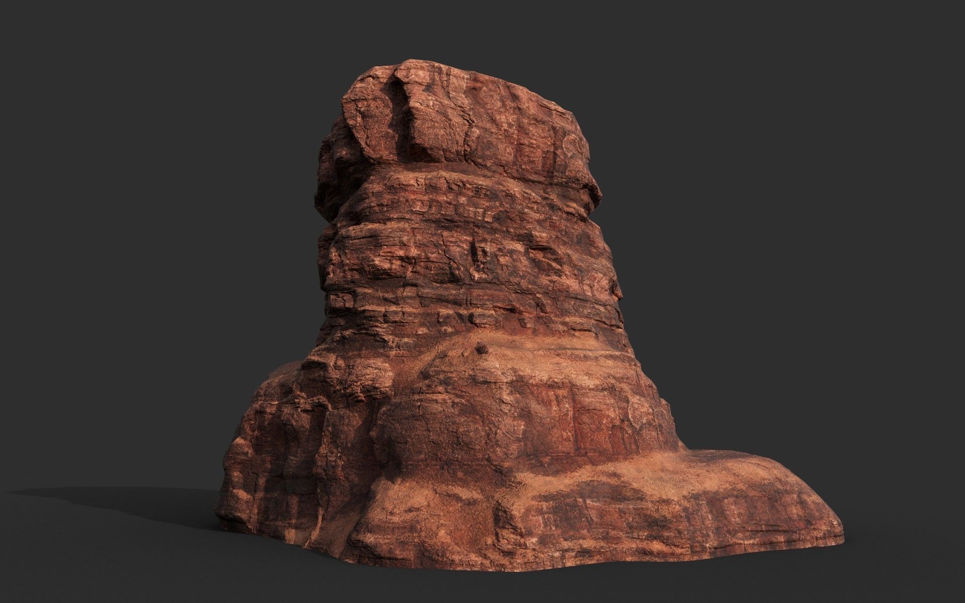 Low poly Sandstone Canyon Cliff 210223 Low-poly 3D model_14