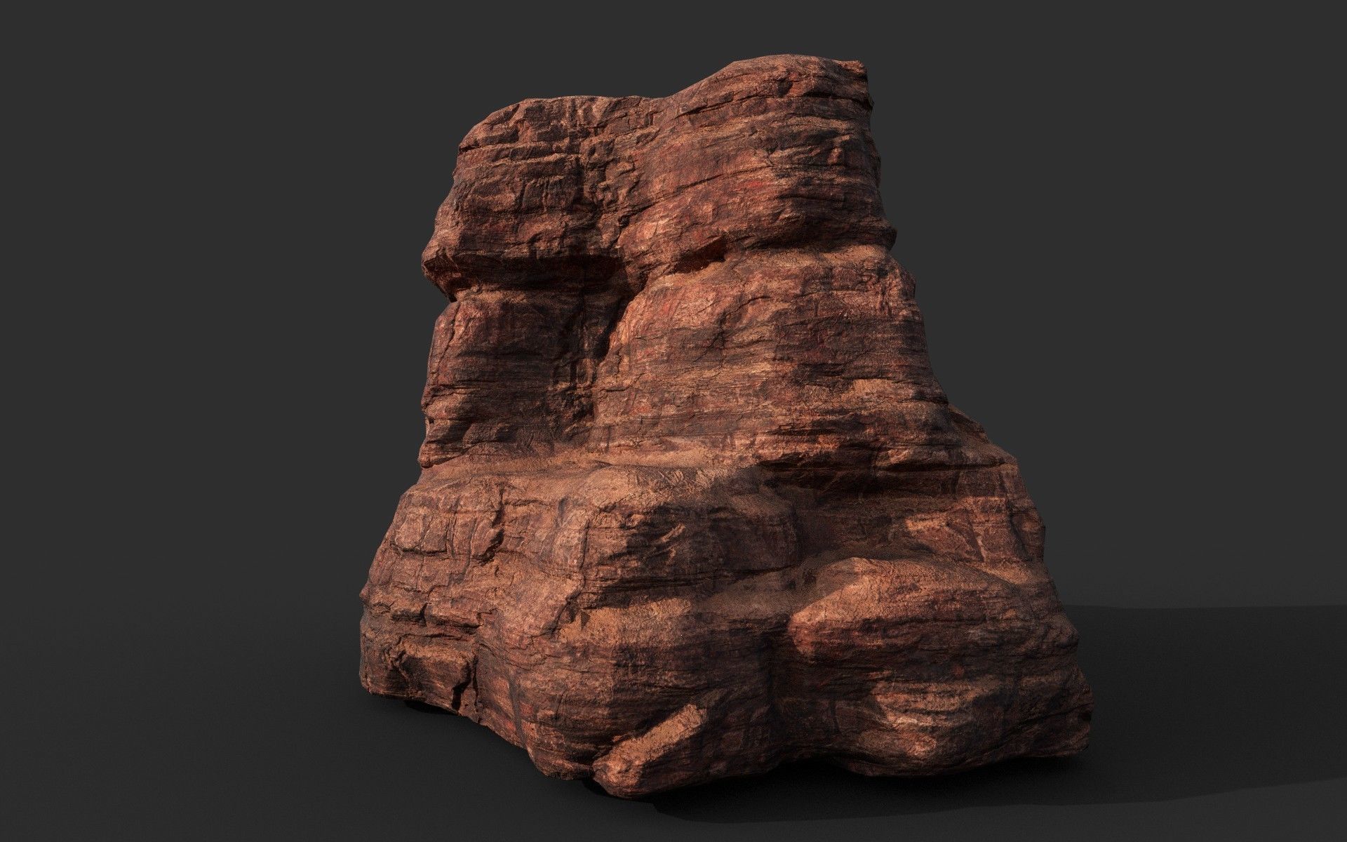 Low poly Sandstone Canyon Cliff 210223 Low-poly 3D model_37