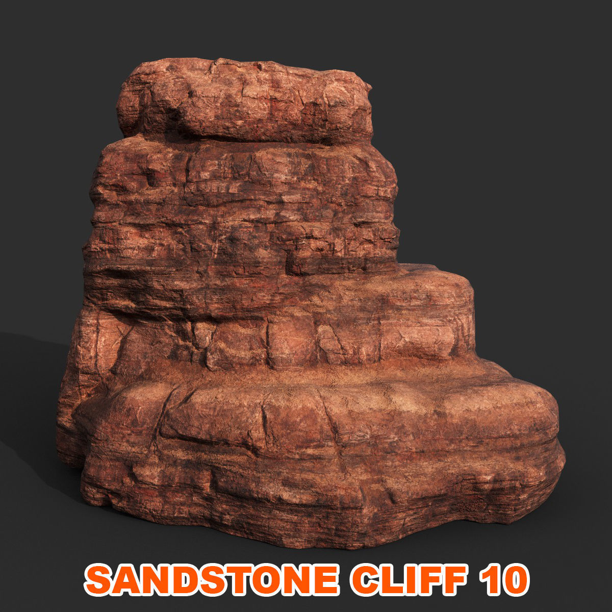 Low poly Sandstone Canyon Cliff 210223 Low-poly 3D model_46
