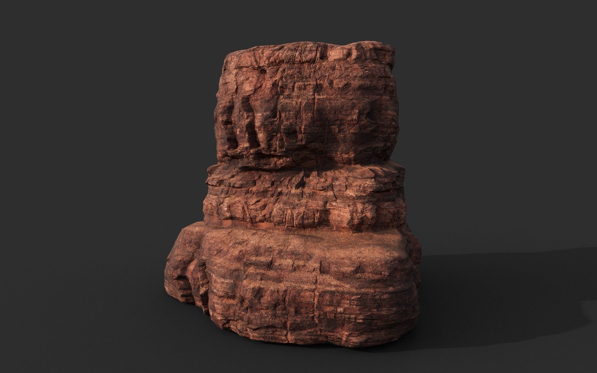 Low poly Sandstone Canyon Cliff 210223 Low-poly 3D model_43