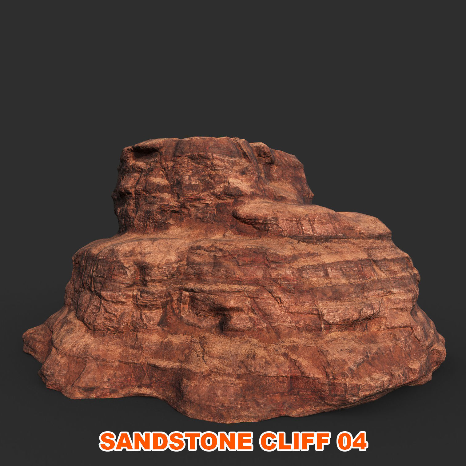 Low poly Sandstone Canyon Cliff 210223 Low-poly 3D model_16