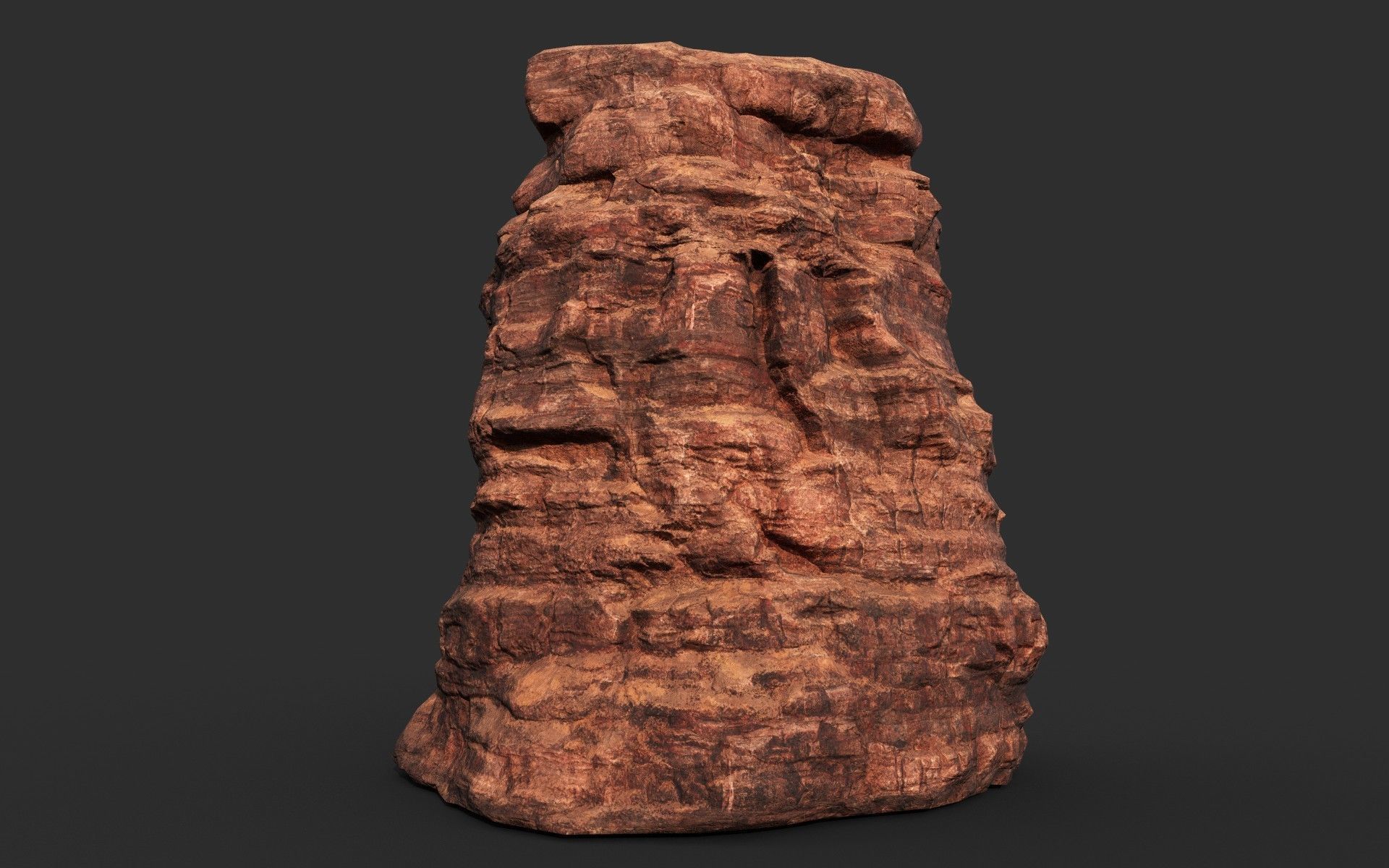Low poly Sandstone Canyon Cliff 210223 Low-poly 3D model_2