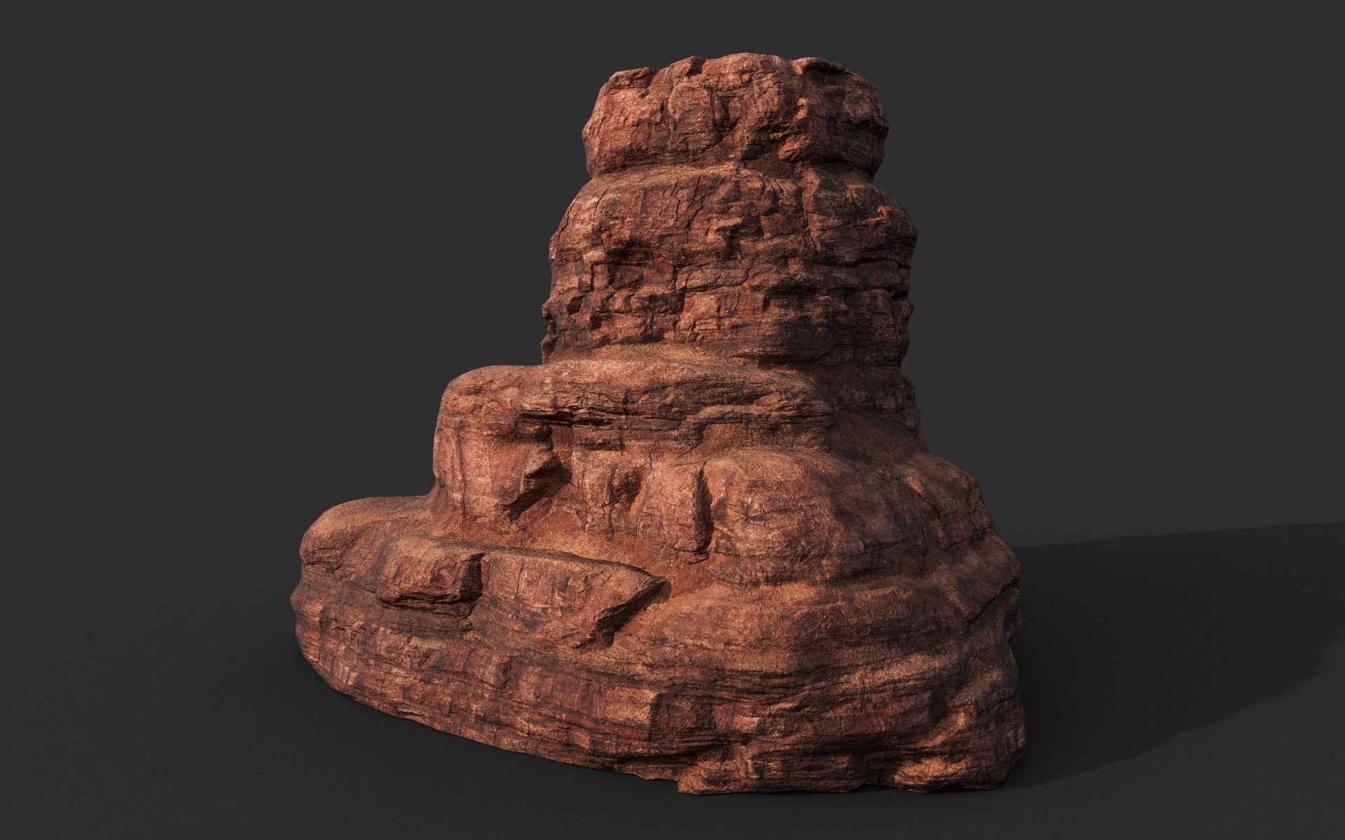 Low poly Sandstone Canyon Cliff 210223 Low-poly 3D model_48