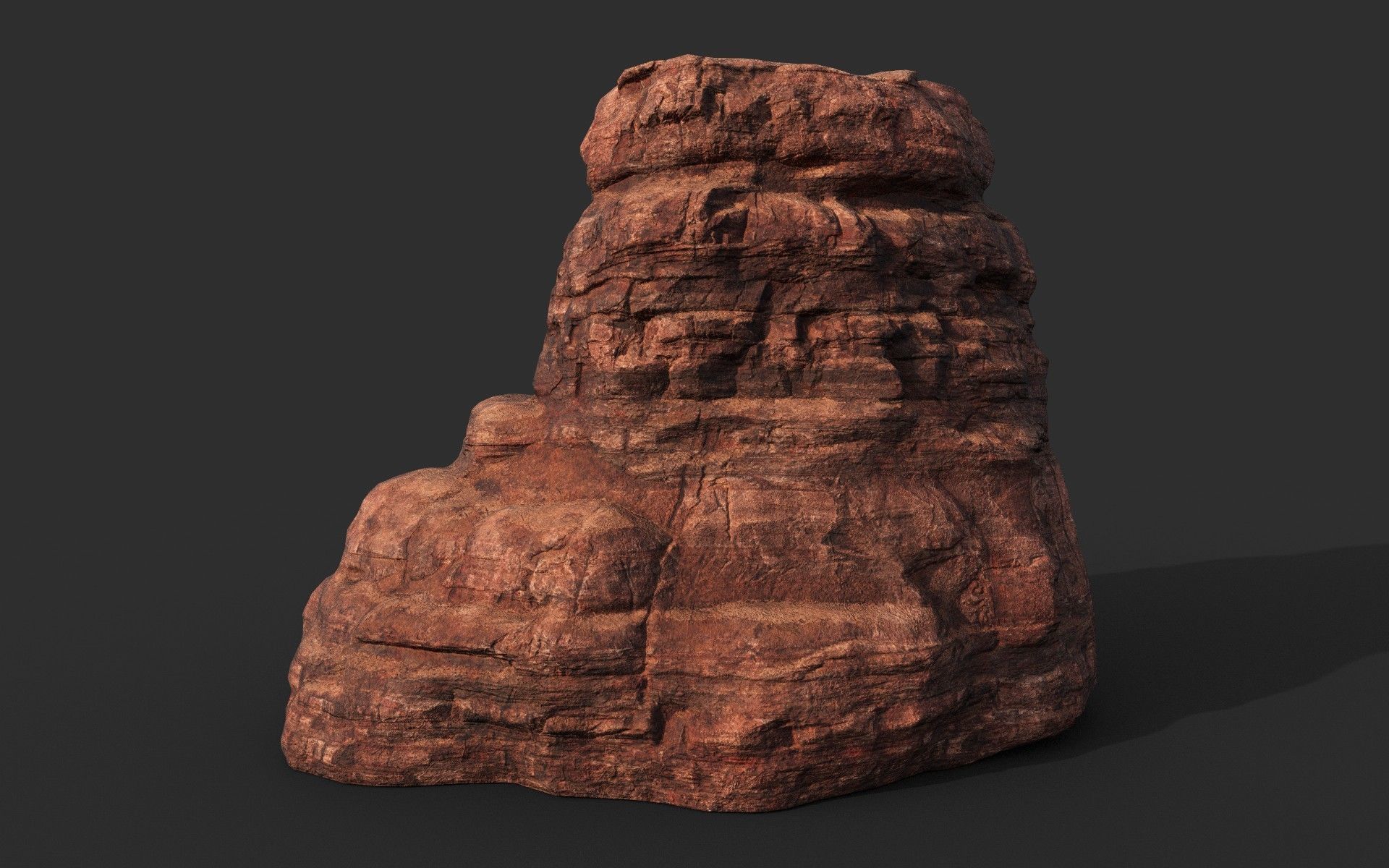 Low poly Sandstone Canyon Cliff 210223 Low-poly 3D model_49