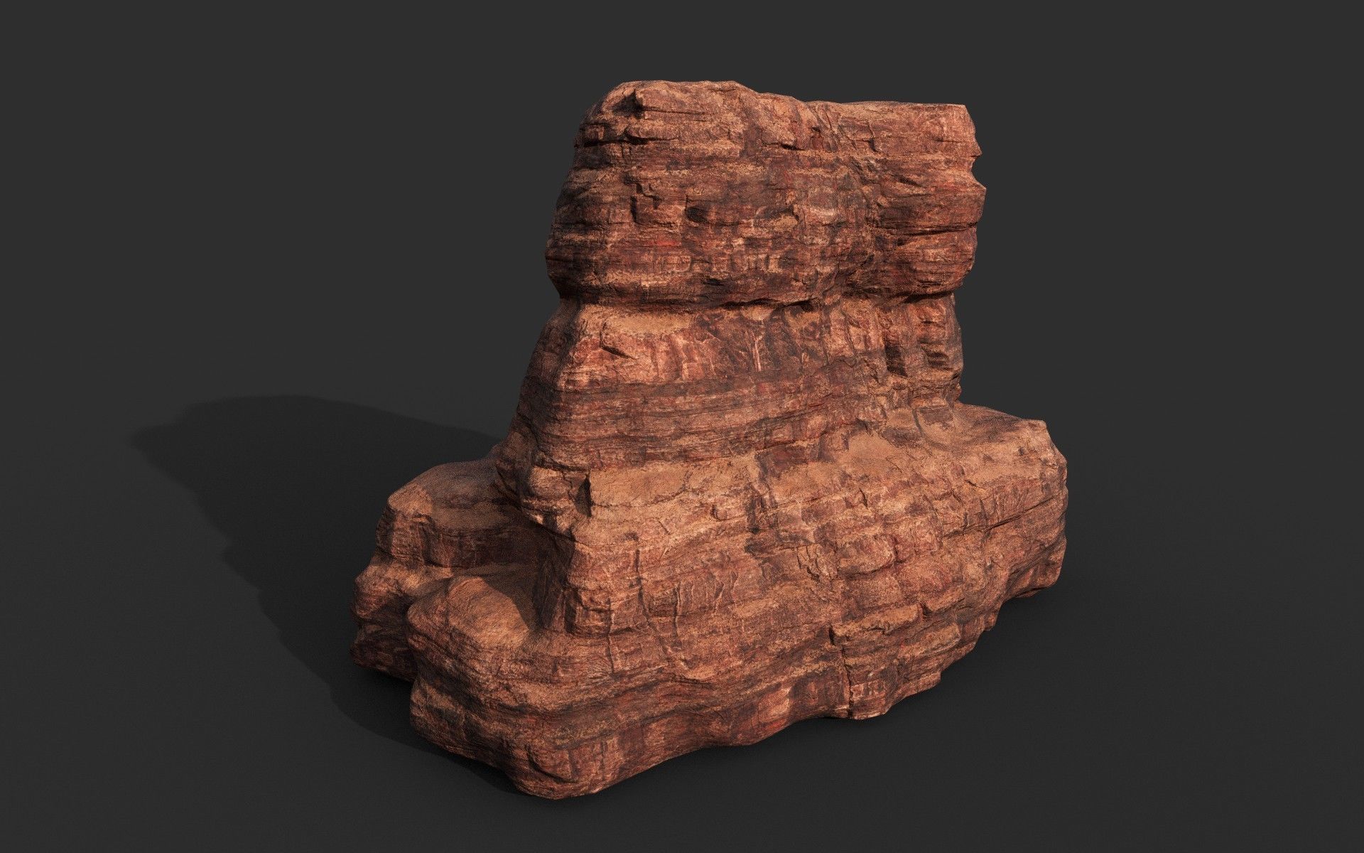 Low poly Sandstone Canyon Cliff 210223 Low-poly 3D model_38