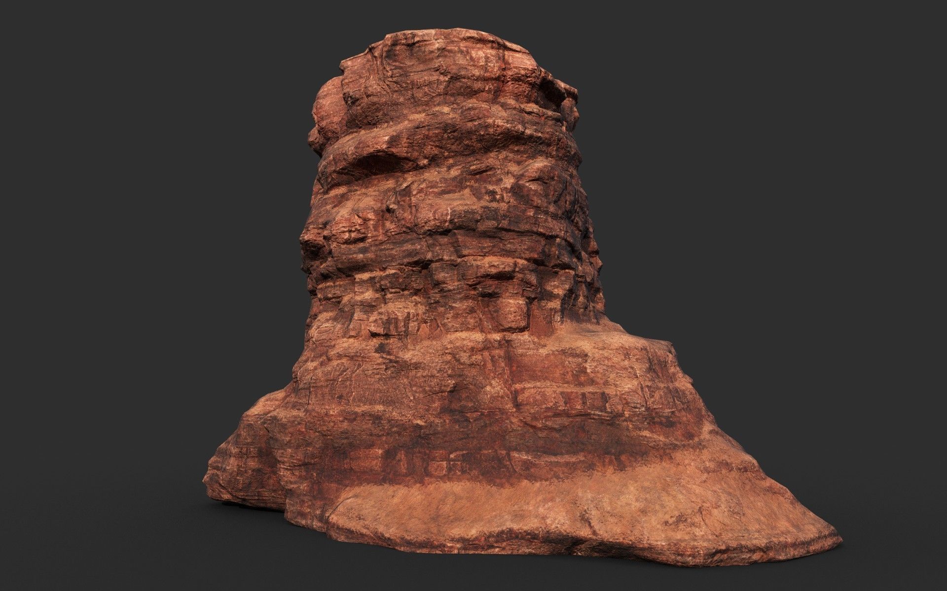 Low poly Sandstone Canyon Cliff 210223 Low-poly 3D model_9