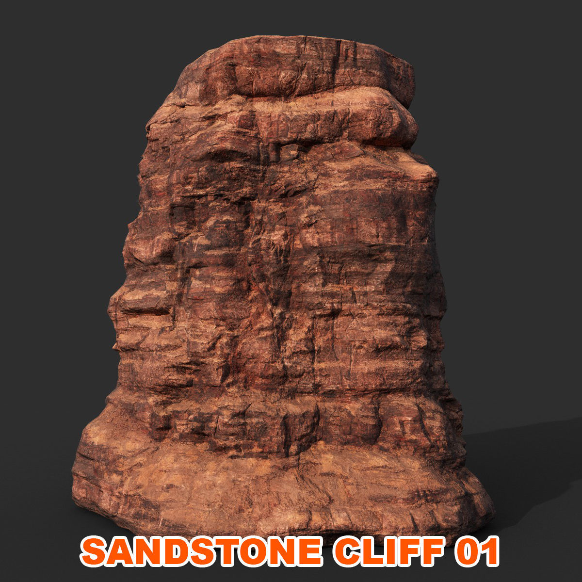 Low poly Sandstone Canyon Cliff 210223 Low-poly 3D model_1
