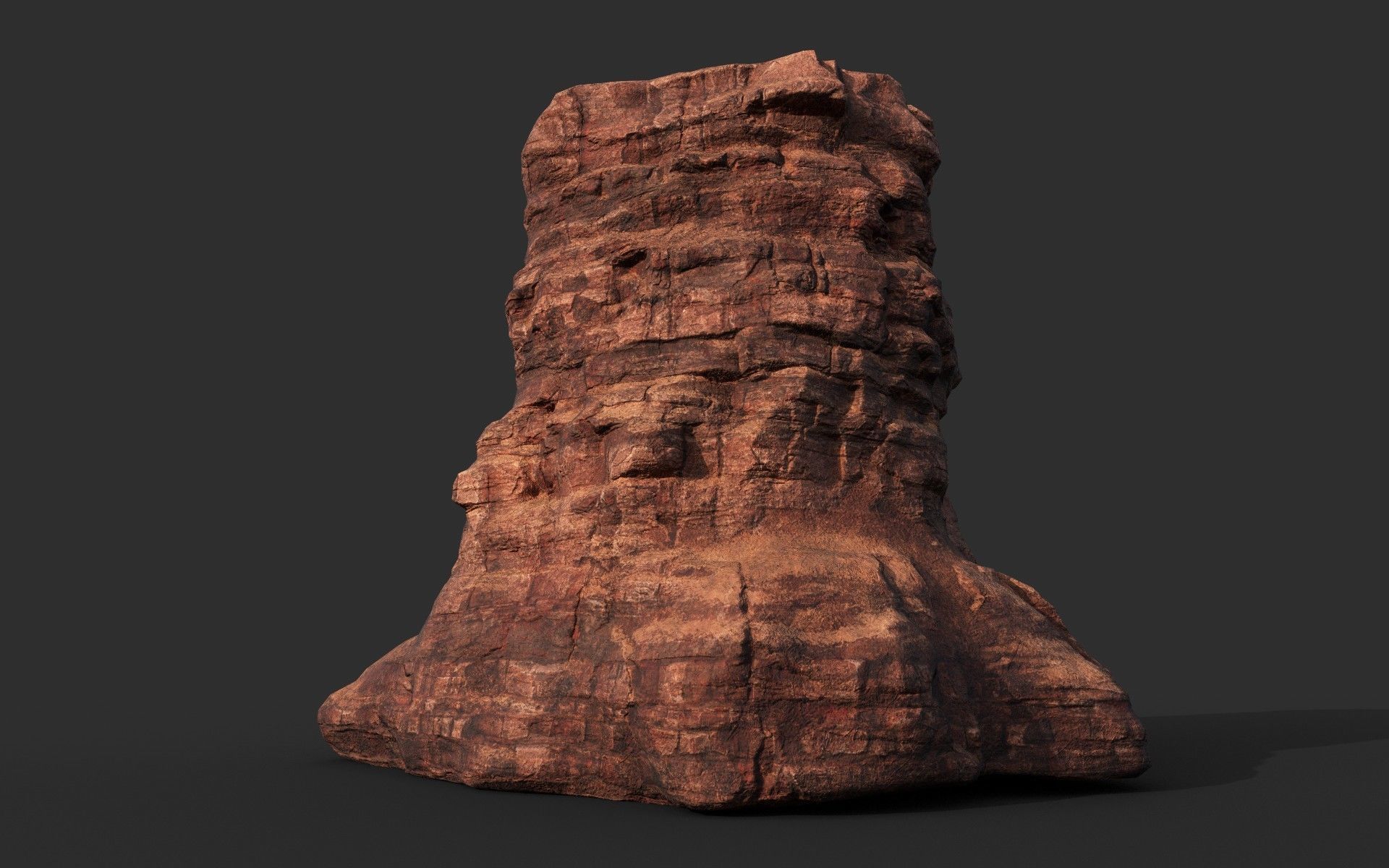 Low poly Sandstone Canyon Cliff 210223 Low-poly 3D model_7