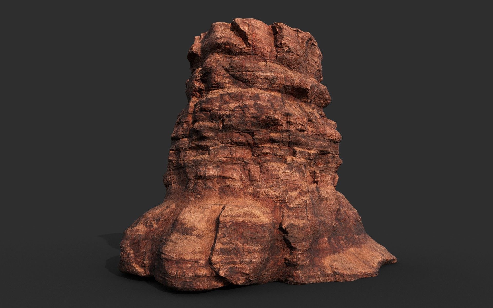 Low poly Sandstone Canyon Cliff 210223 Low-poly 3D model_8