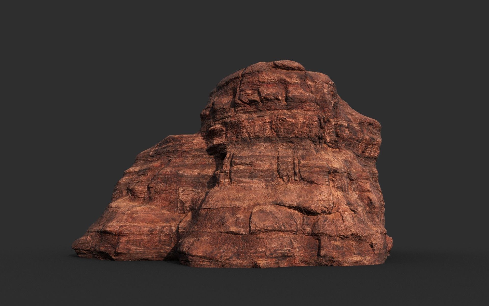 Low poly Sandstone Canyon Cliff 210223 Low-poly 3D model_18
