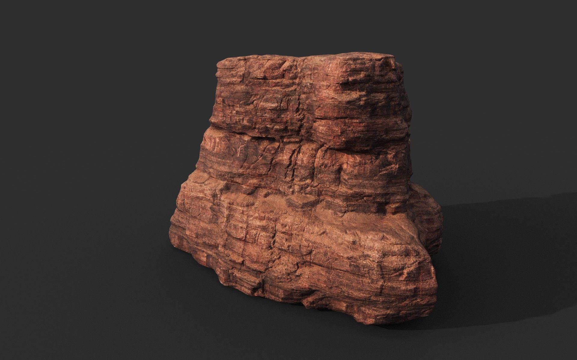 Low poly Sandstone Canyon Cliff 210223 Low-poly 3D model_39