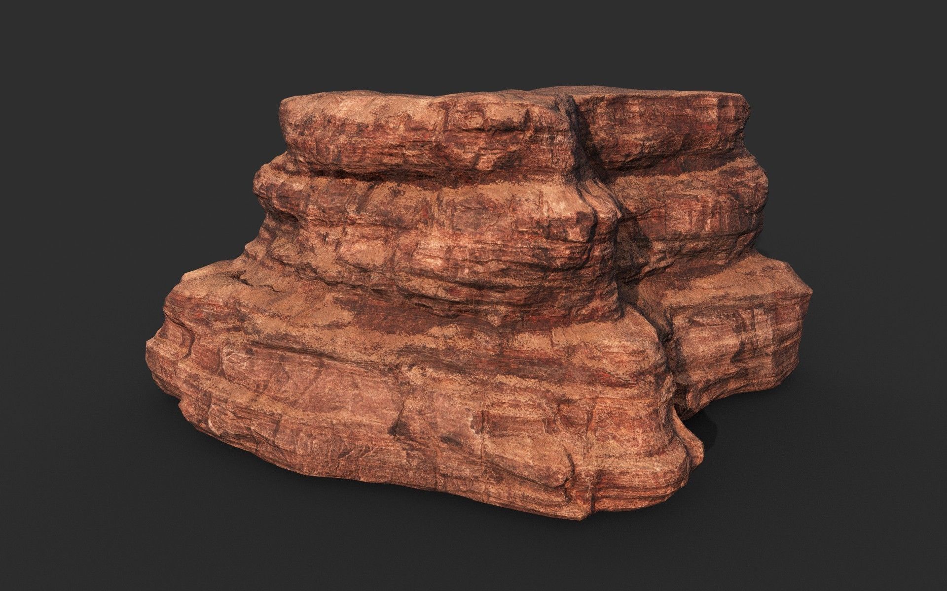 Low poly Sandstone Canyon Cliff 210223 Low-poly 3D model_33