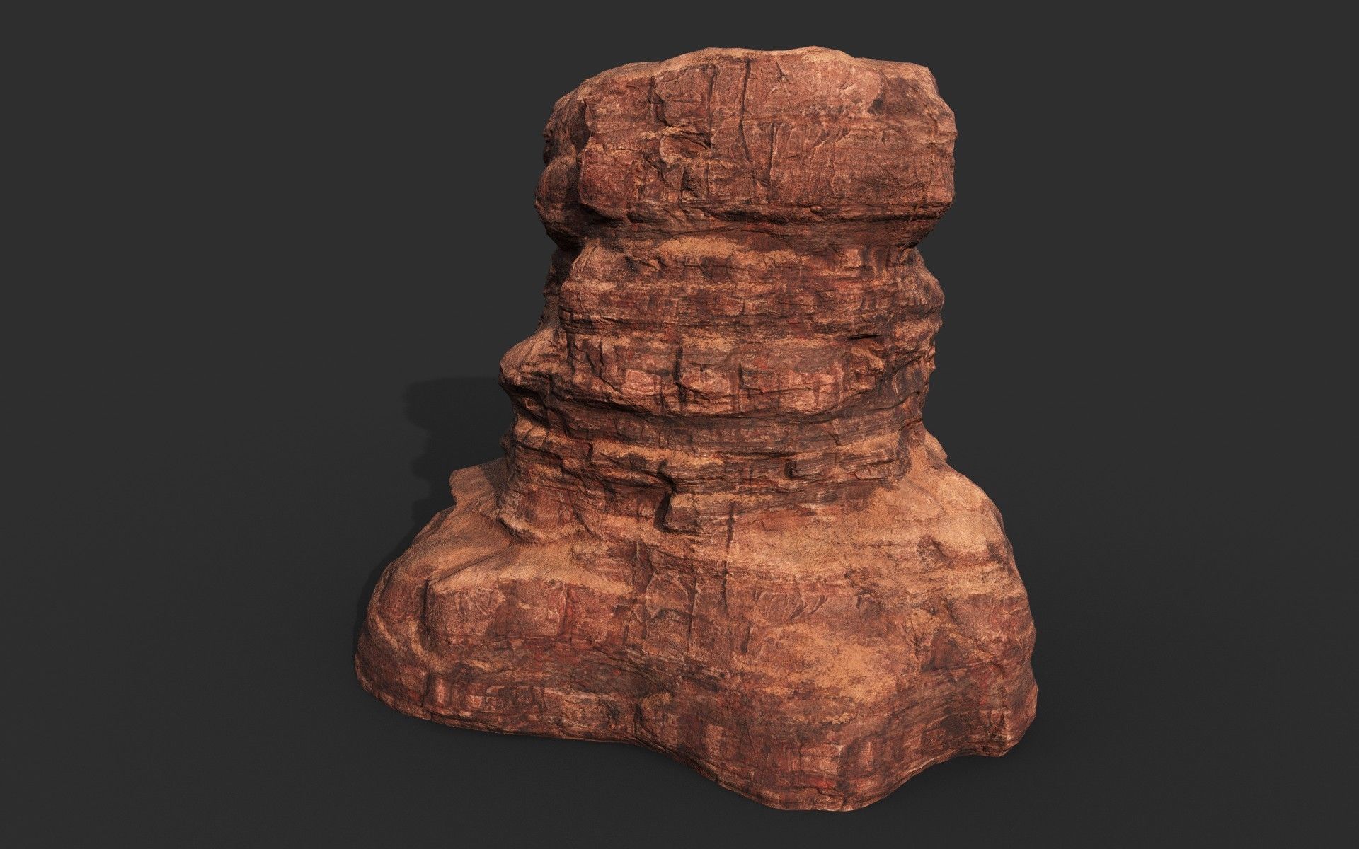 Low poly Sandstone Canyon Cliff 210223 Low-poly 3D model_12