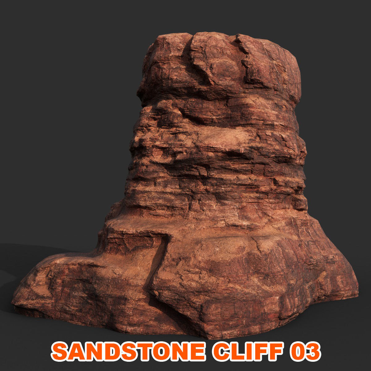 Low poly Sandstone Canyon Cliff 210223 Low-poly 3D model_11