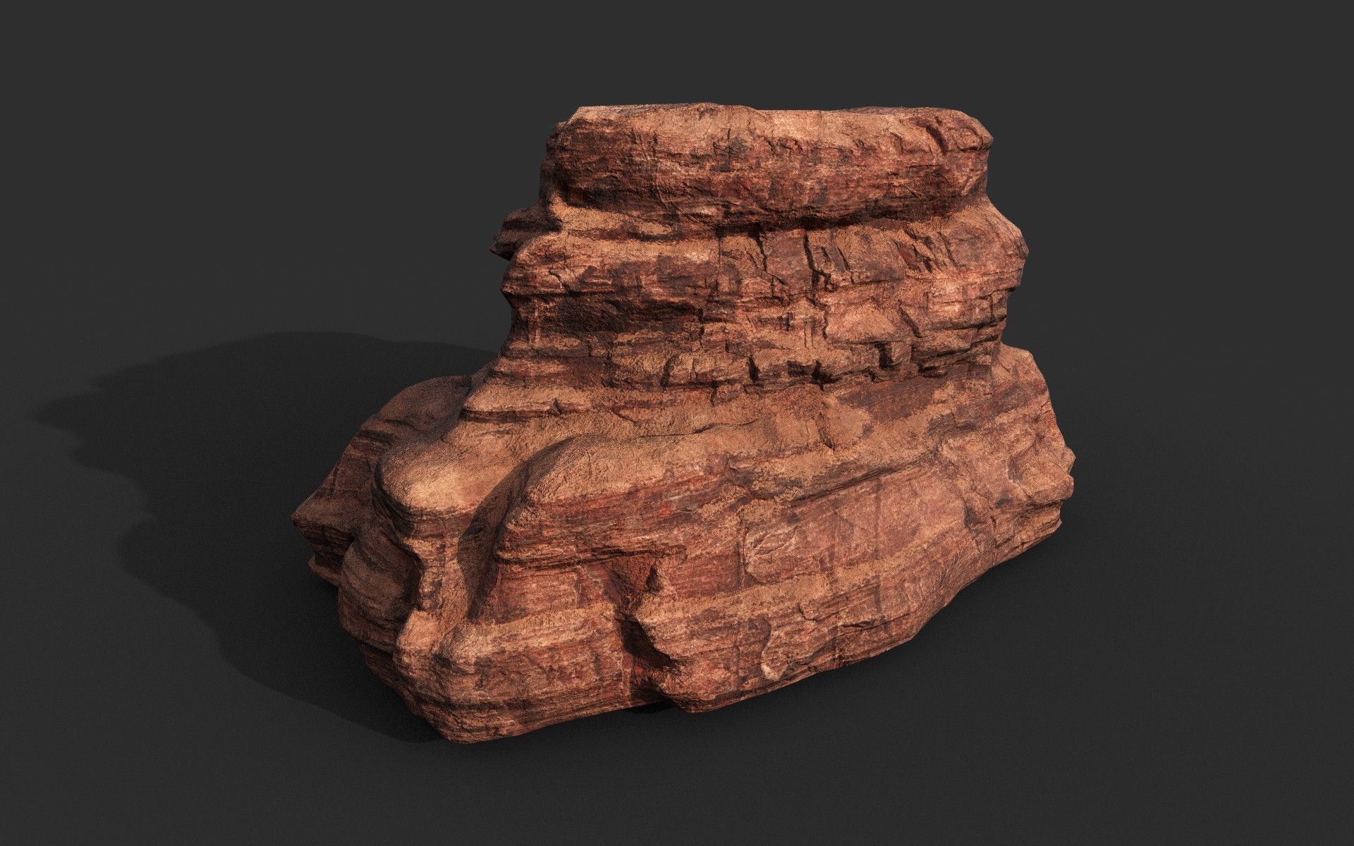 Low poly Sandstone Canyon Cliff 210223 Low-poly 3D model_32