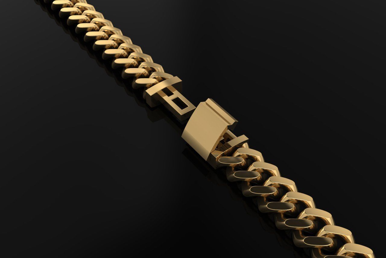 Cuban Chain Bracelet Necklace Link SIZE 10MM Width 3D print model_3