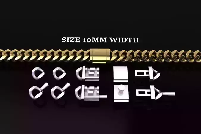 Cuban Chain Bracelet Necklace Link SIZE 10MM Width