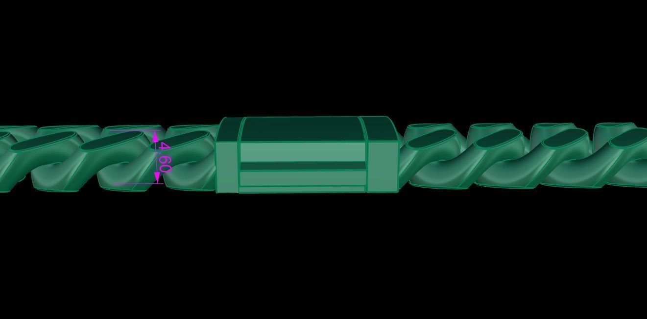 Cuban Chain Bracelet Necklace Link SIZE 10MM Width 3D print model_10