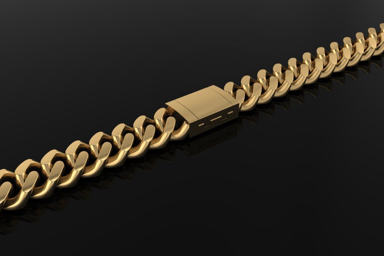 Cuban Chain Bracelet Necklace Link SIZE 10MM Width 3D print model_5