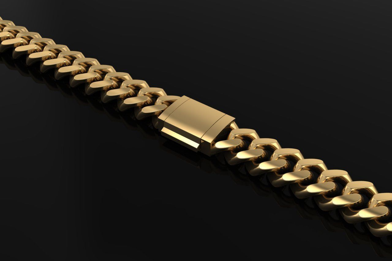 Cuban Chain Bracelet Necklace Link SIZE 10MM Width 3D print model_4