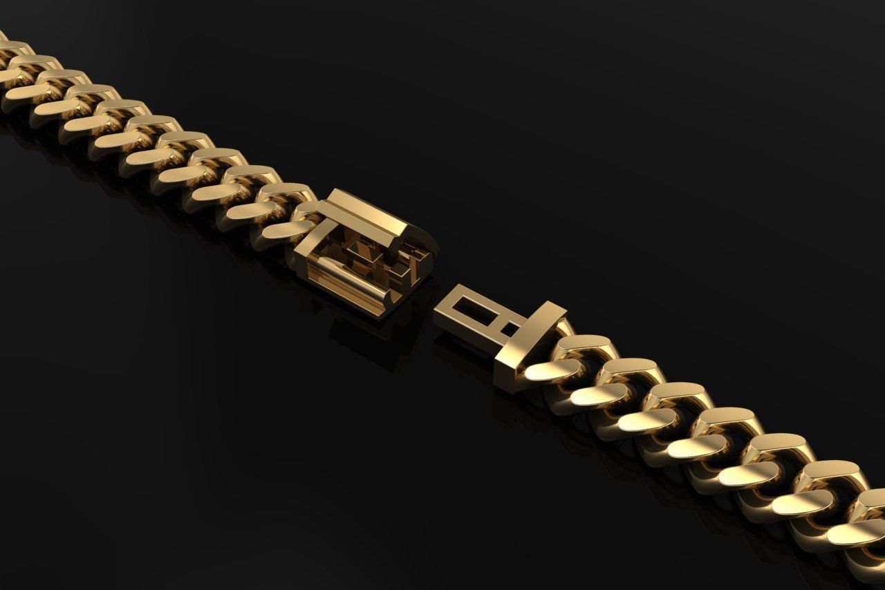 Cuban Chain Bracelet Necklace Link SIZE 10MM Width 3D print model_2