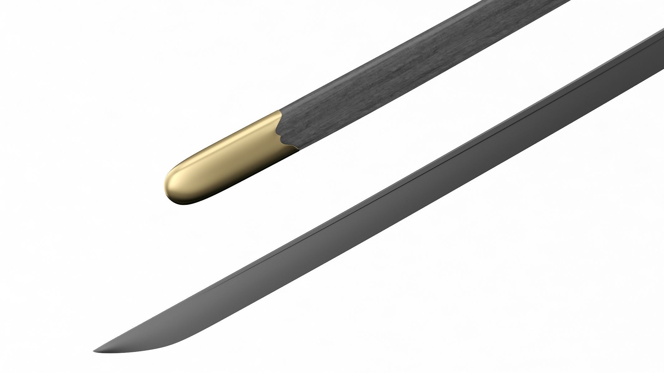 Changdao samurai sword Low-poly 3D model_3
