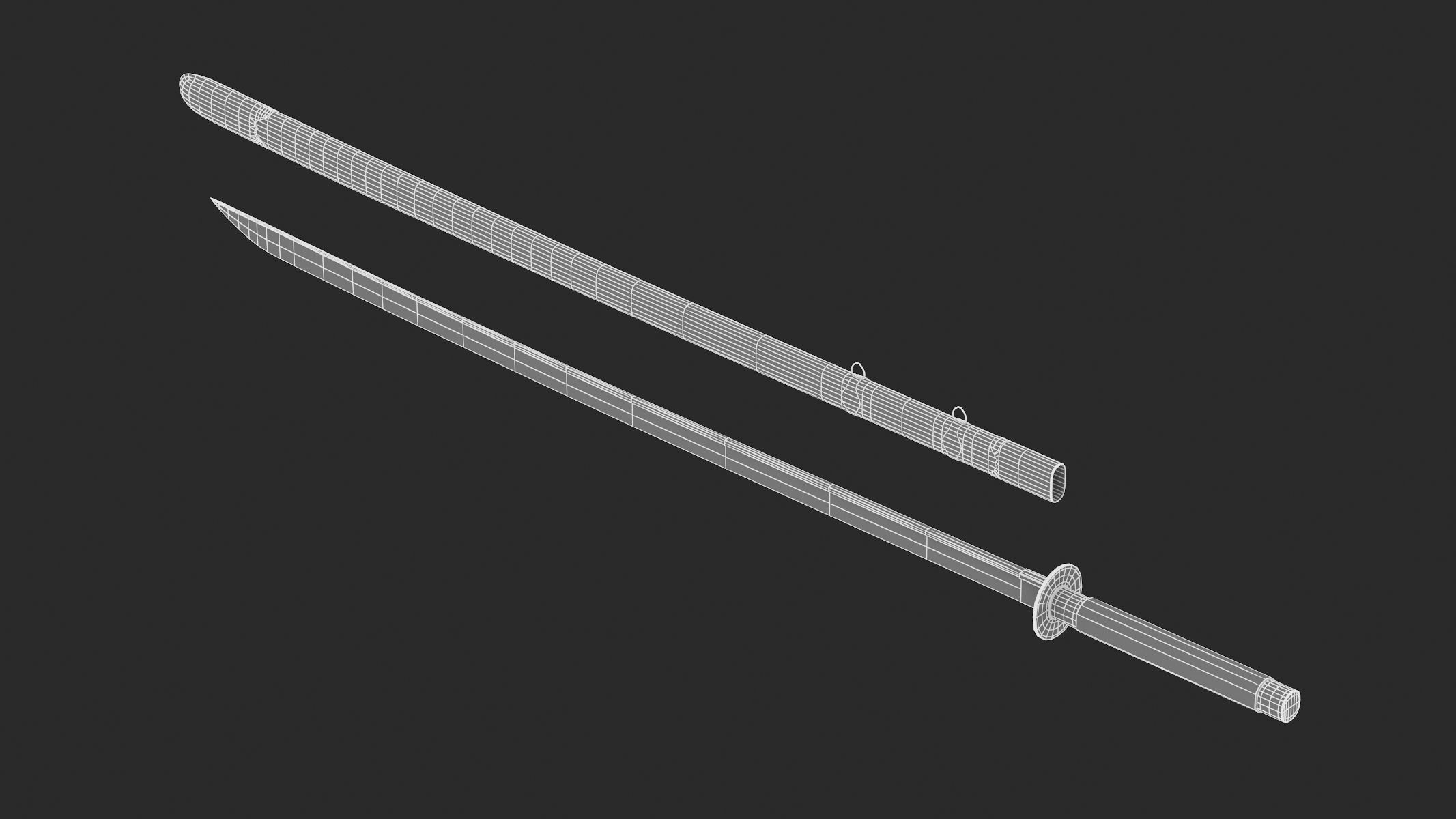Changdao samurai sword Low-poly 3D model_5