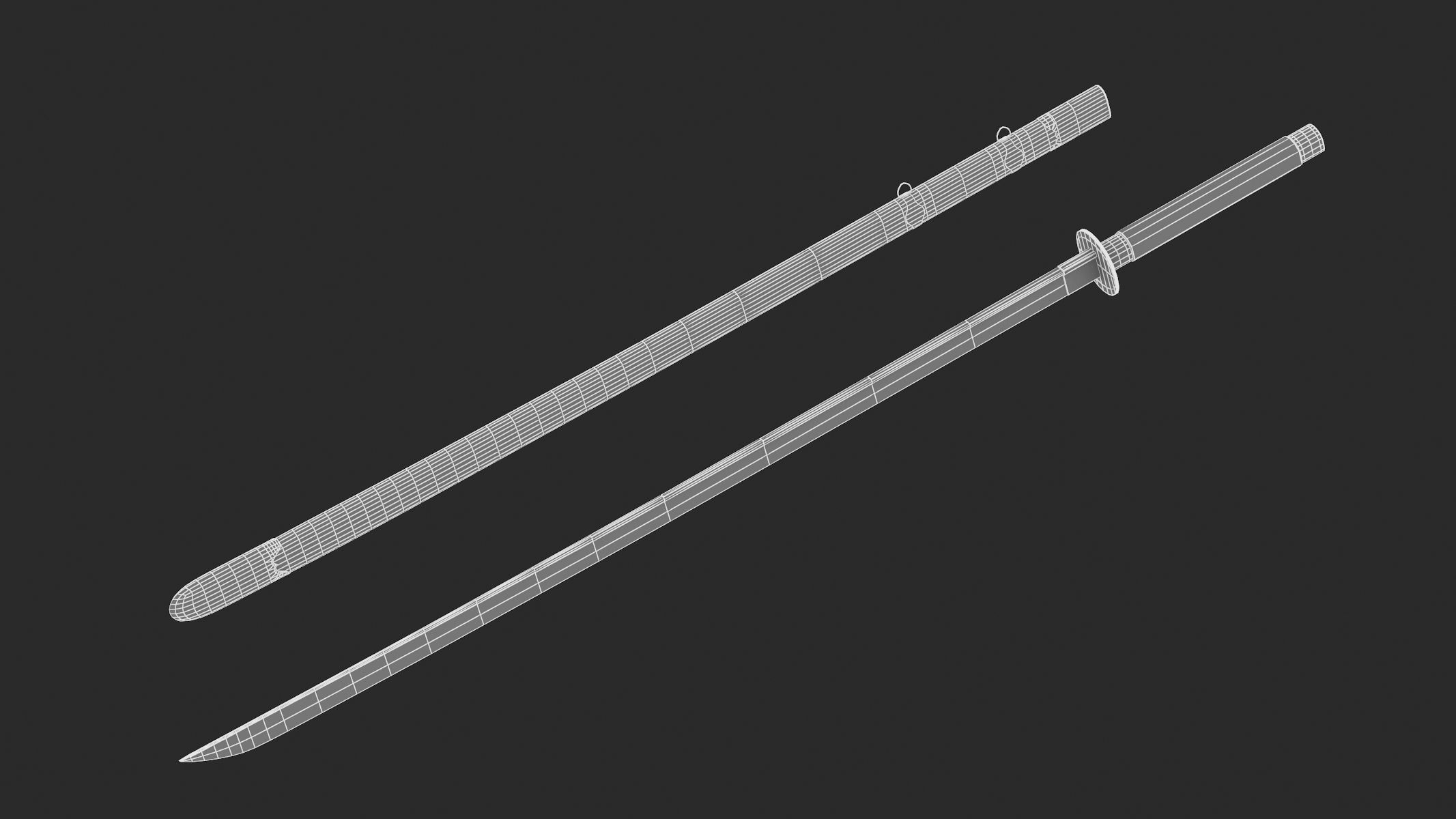 Changdao samurai sword Low-poly 3D model_6
