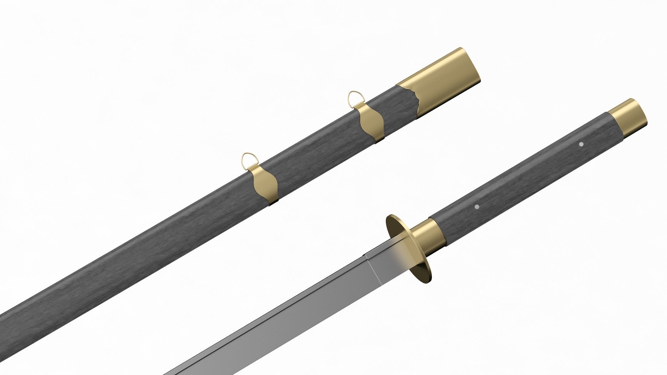 Changdao samurai sword Low-poly 3D model_2