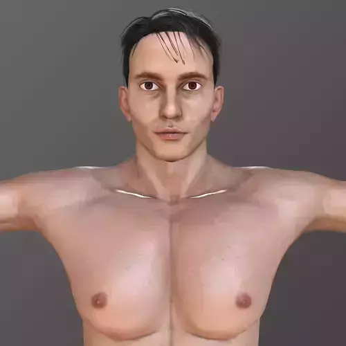 BENNY man in swim trunks Low-poly 3D model
