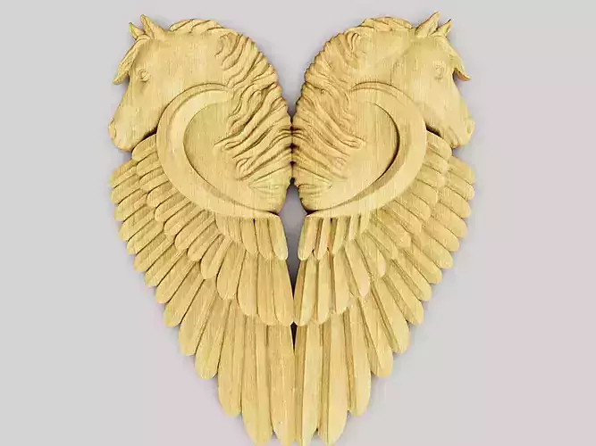 horse wings cnc printable sterling gold sterling 3D model