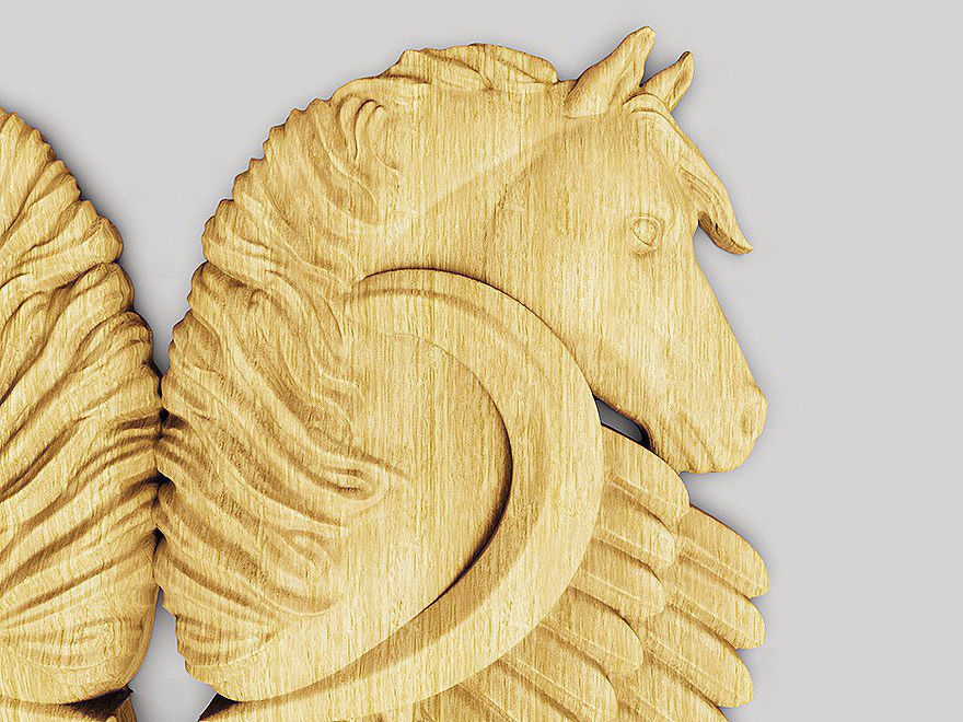 horse wings cnc printable sterling gold sterling 3D model 3D print model_3