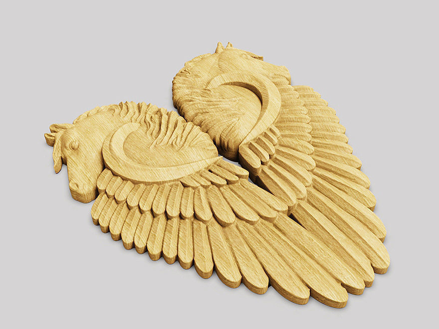 horse wings cnc printable sterling gold sterling 3D model 3D print model_2