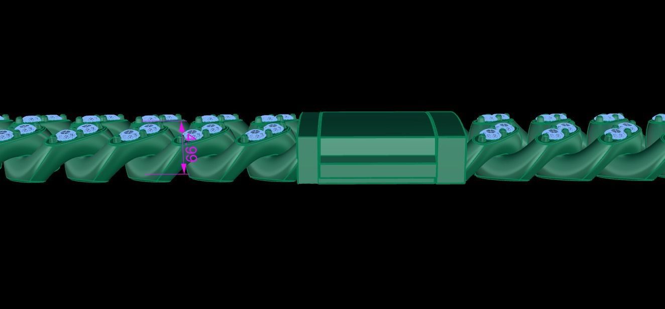 Cuban Diamond Chain Bracelet Necklace Link SIZE 10MM Width 3D print model_10