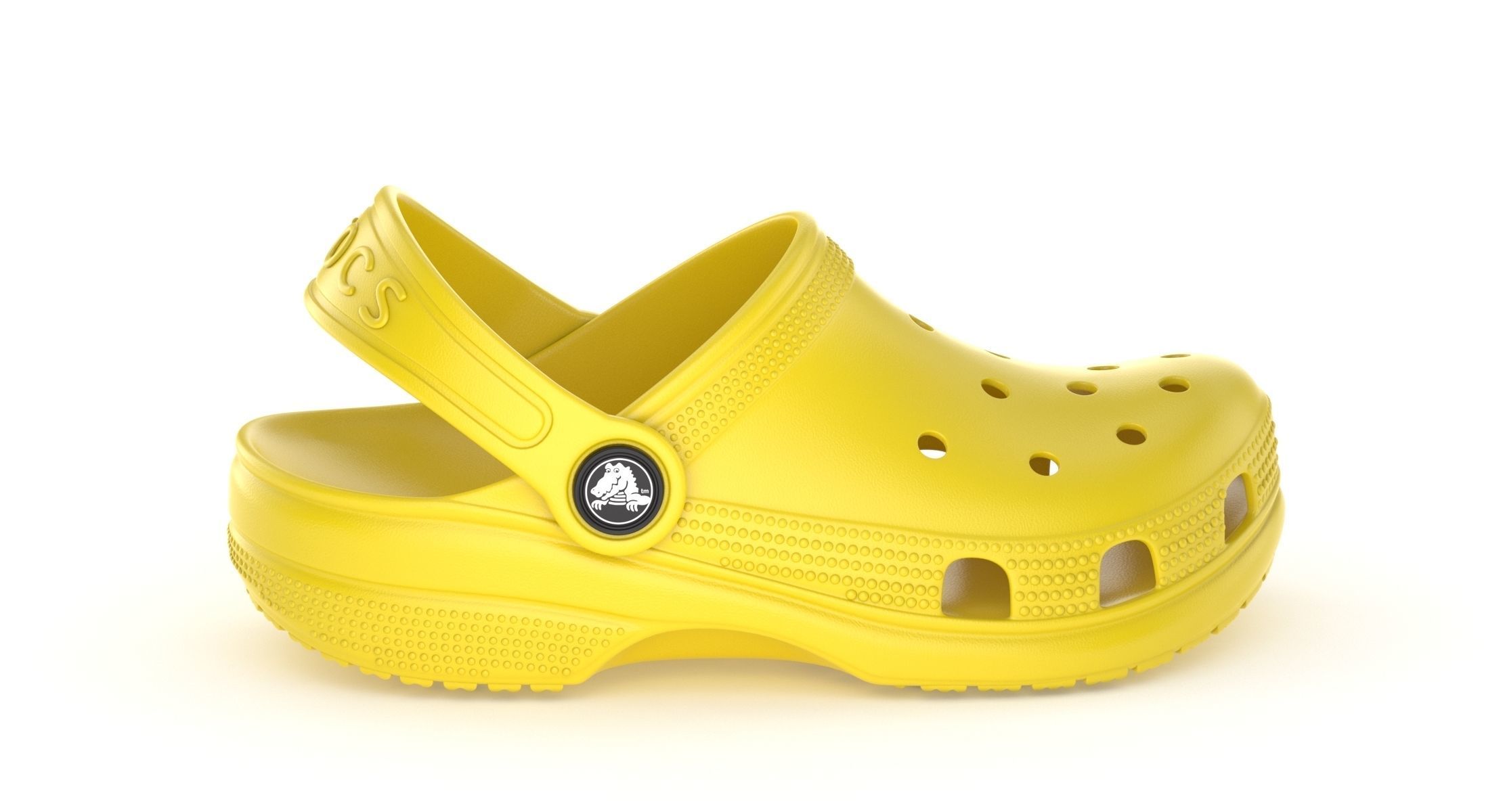  Crocs Classic Clog Lemon 3D model_4