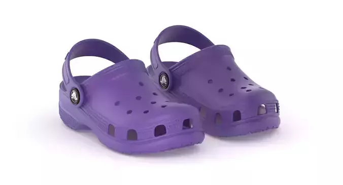 Crocs Classic Clog Neon Purple 3D model