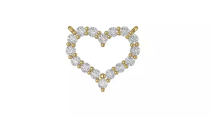 Tiffany Diamonds Heart  Pendant 3D print model 