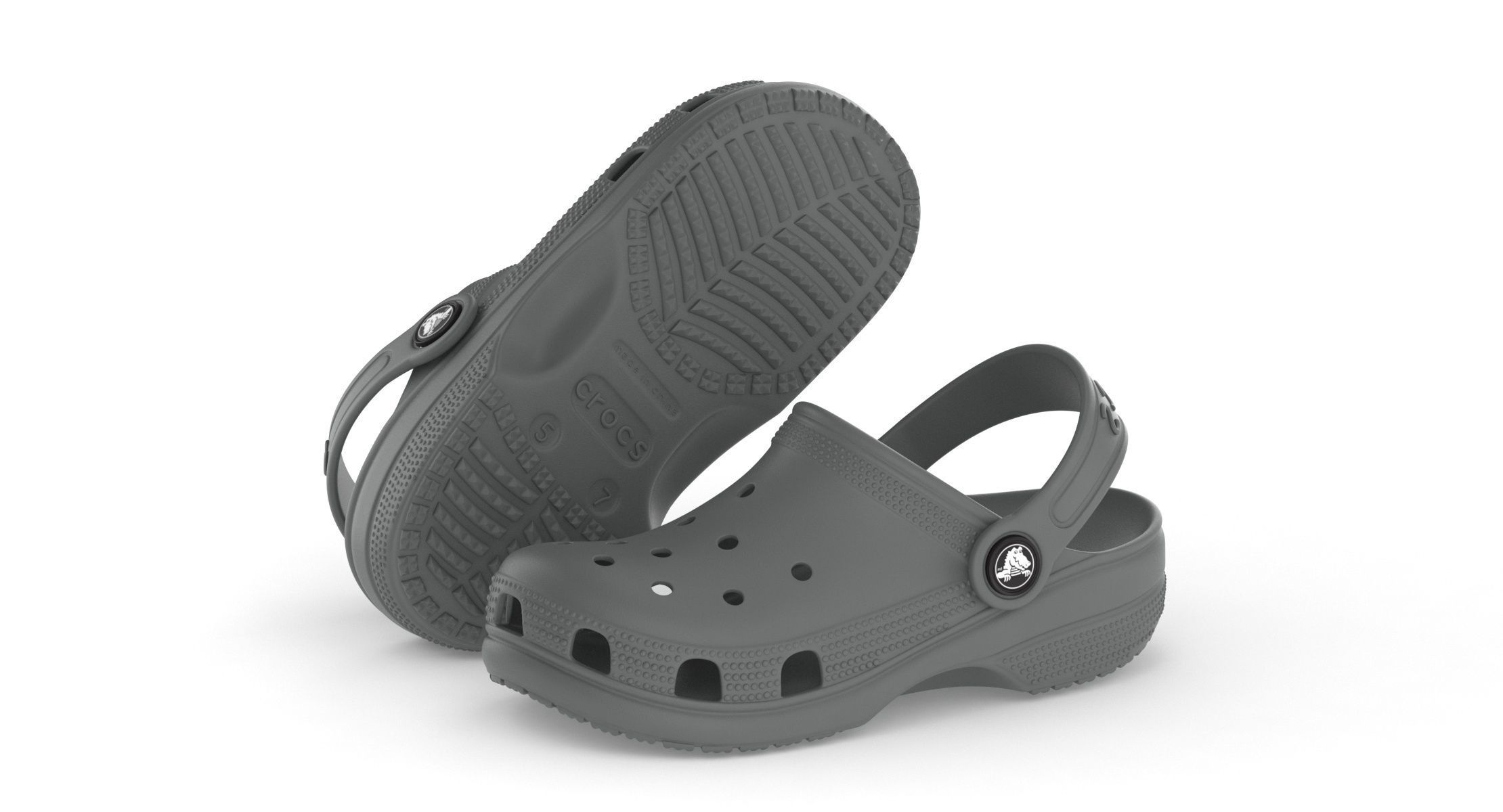 Crocs Classic Clog Slate Grey 3D model_3