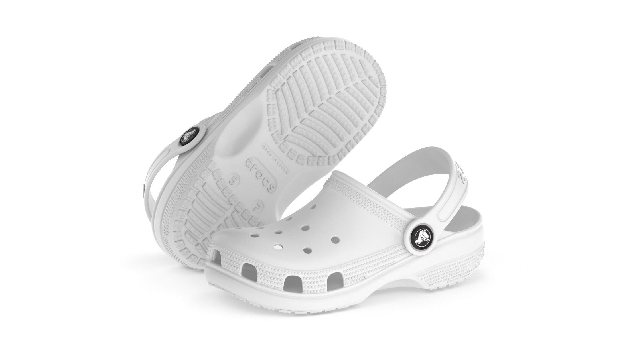 Crocs Classic Clog White  3D model_3