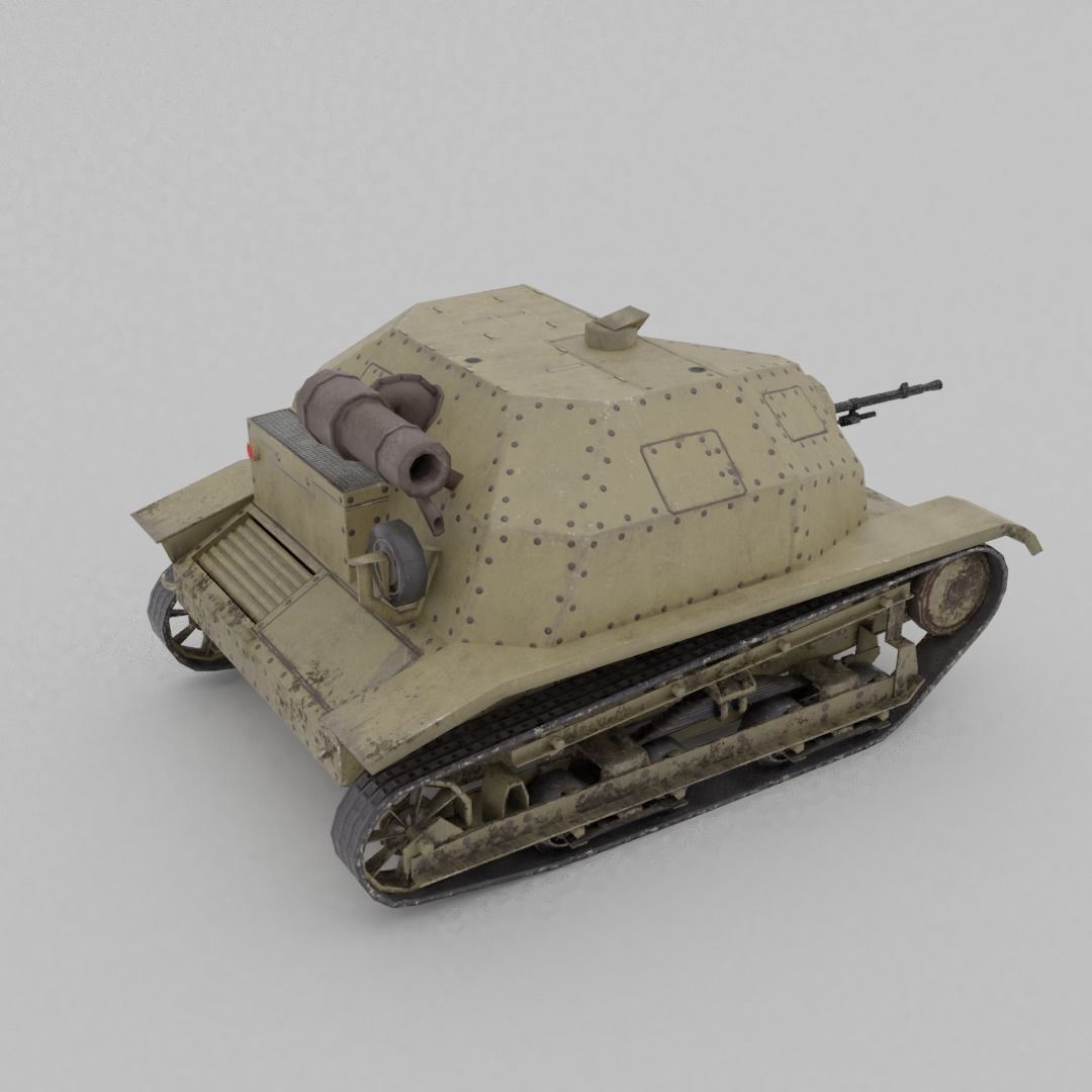 TKS tankette Low-poly 3D model_21