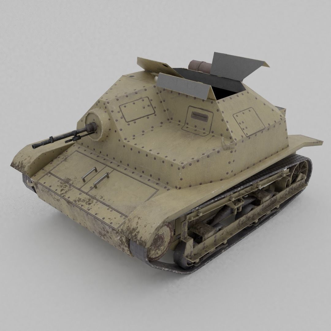 TKS tankette Low-poly 3D model_3