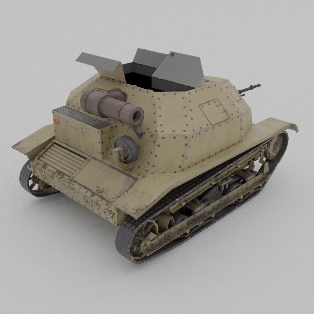 TKS tankette Low-poly 3D model_7