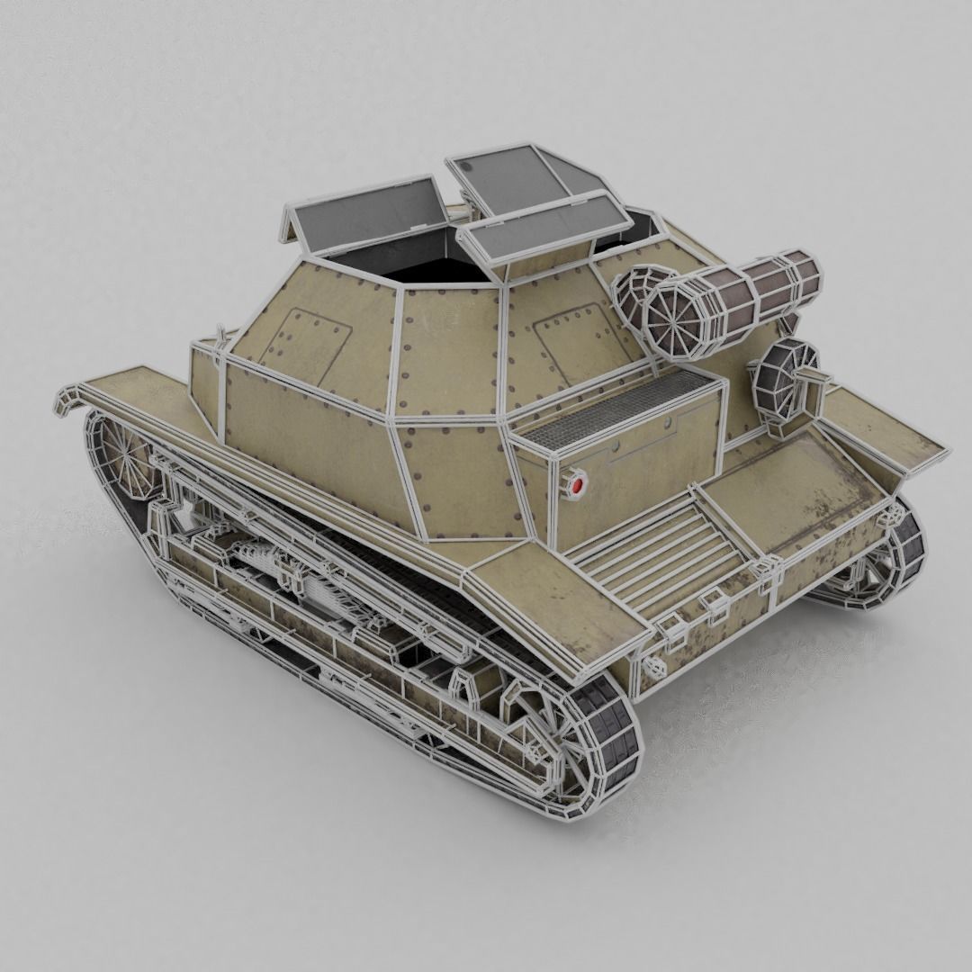 TKS tankette Low-poly 3D model_10